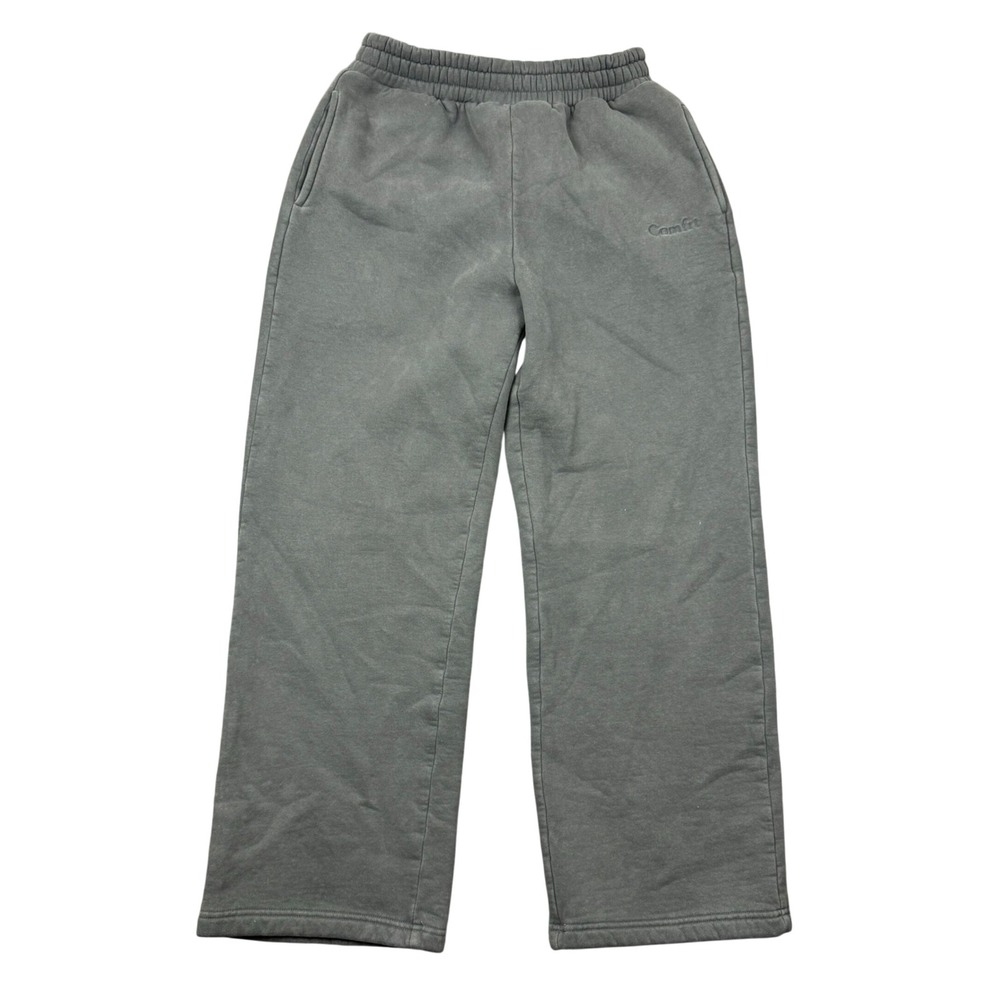 Comfrt Wide Leg Sweatpants Men Medium Grey Fleece Baggy Loose Fit Heavyweight